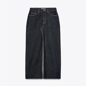 NWT ZARA Z1975 DENIM MIDI SKIRT SZ XS